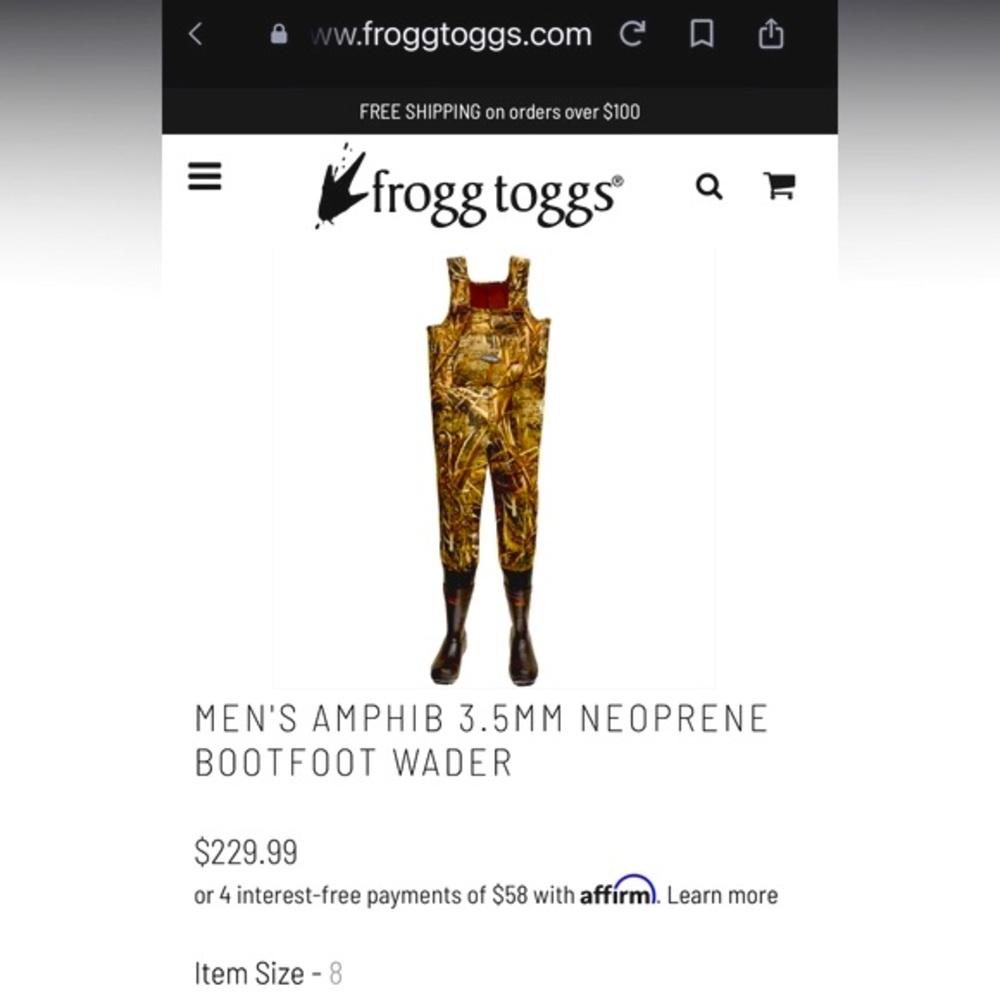 Frogg Toggs Men’s Bootfoot Waider Color:Realtree Size:8